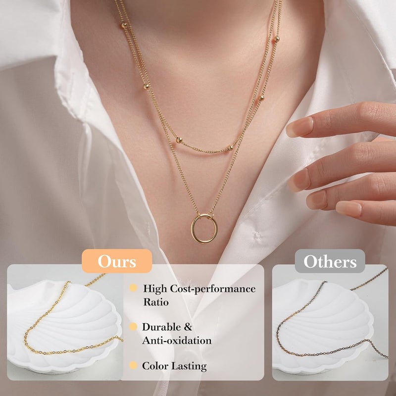 Ecoofor 14k Gold Necklace Chains for Jewelry Making, Total 20 Feet 6 Rolls Bracelet Chains for DIY, 3.3 Feet Each Style, 14K Gold Plated Chain with Jump Rings/Lobster Clasps/Connectors - Image 3